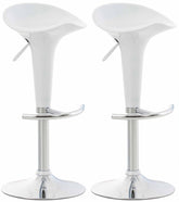 TPFLiving 2er Set Barhocker Saturn Gestell Metall in Chromoptik Kunststoff